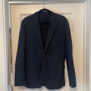 J Ludlow Slim-fit unstructured suit jacket in Irish cotton-linen blend